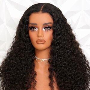 22” Deep Wave Glueless Human Hair Wig